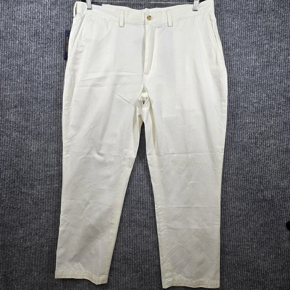 Polo Ralph Lauren Pants Mens 38x30 White Classic Fit Chino Straight Leg Canvas